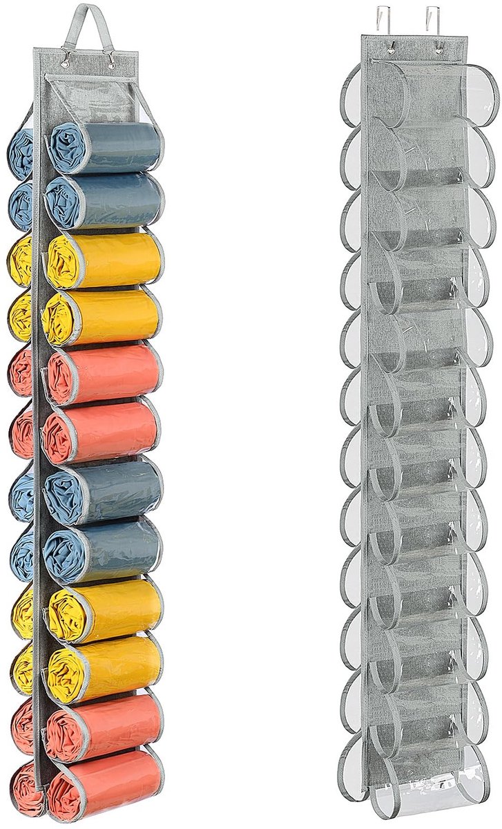 Elzusha - Hangende Yoga Leggings Organizer - 24 Pockets - Lichtgrijs