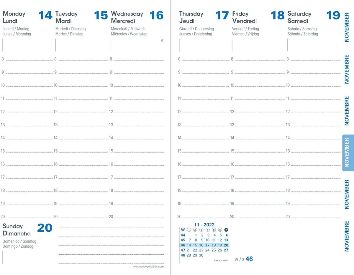Elzusha - Weekplanner Herbruikbaar voor Multilingual Business