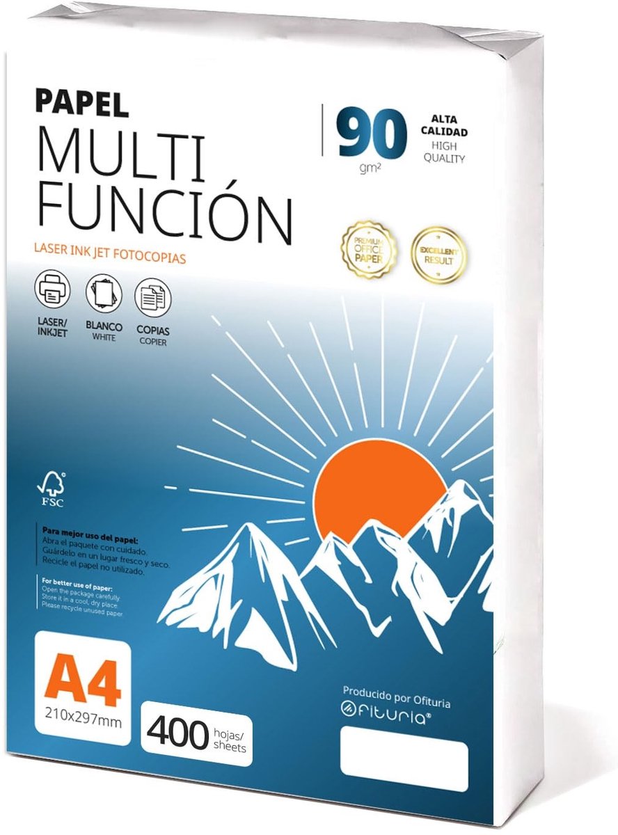 Elzusha - A4 Papier 90g - 400 Vellen Multifunctioneel