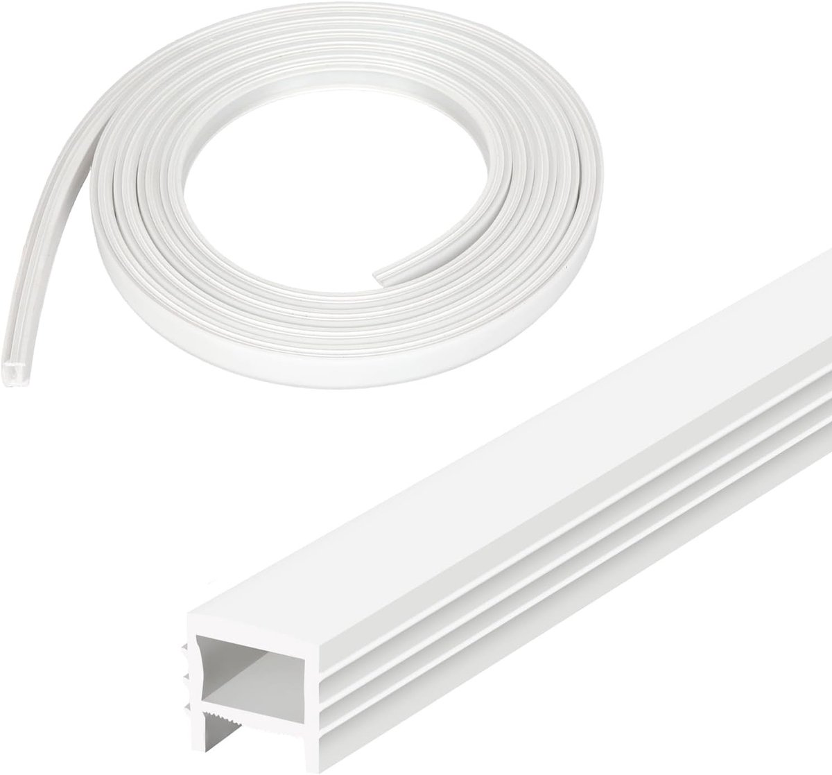 Akoestische panelen - Wit - 20 x 10 mm 3 m - Siliconen Flexibel Led-profiel met Diffuser - Voor Doe-Het-Zelf Verlichting