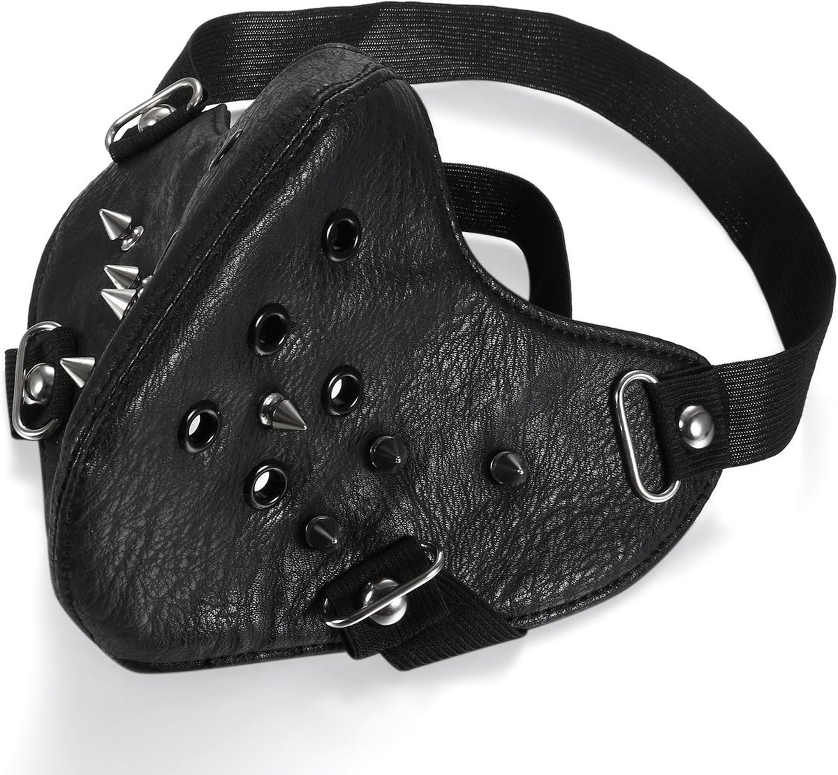 Airsoft masker - Zwart - 1 Unité - PU Leer Halve Bivakmuts met Doodshoofdprint - Voor Outdoor Sporten en Activiteiten