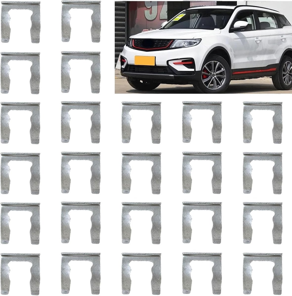 30 stuks remslangklemmen, buisklemmen, U-vormige klemmen, verbindingsringen en verstelbare metalen klemmen voor optimale bevestiging en veiligheid.