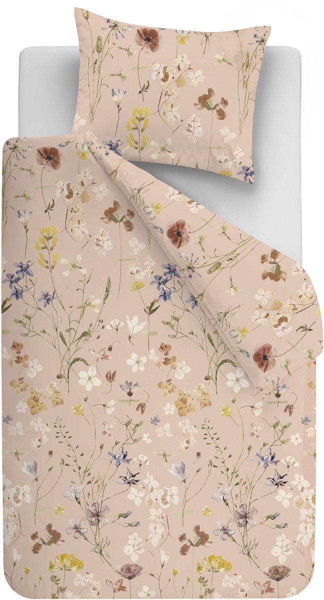 Ariadne at Home Soft Flowers dekbedovertrek - Eenpersoons - 140 x 200/220 cm - Nude