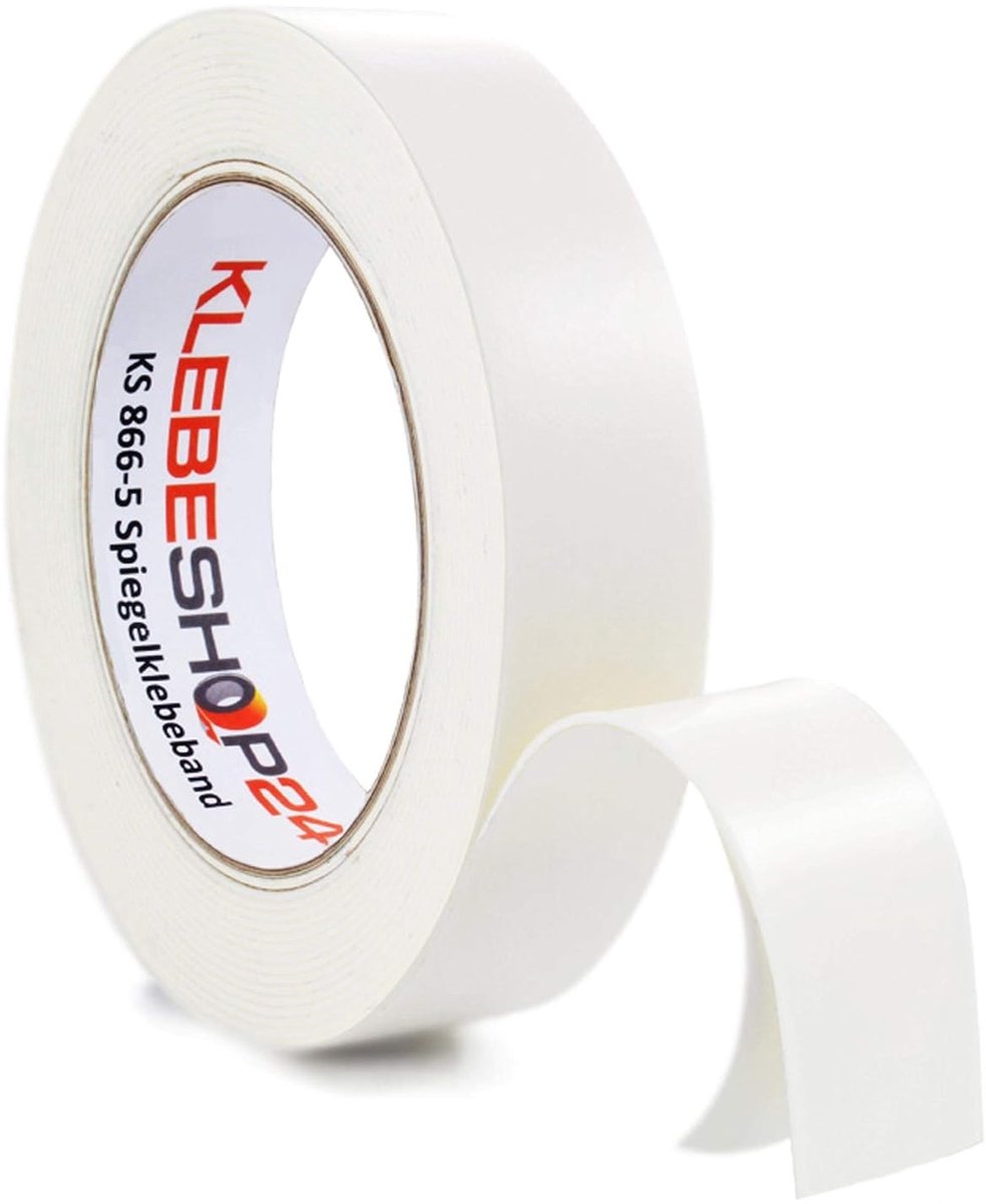 Dubbelzijdige Spiegelplakband - 19 mm - 5 m - PE-schuim met Acrylaatlijm - Voor Universeel Gebruik