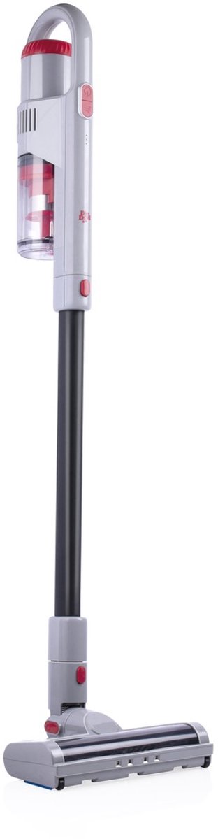 Dirt Devil 2-in-1 Steelstofzuiger en Kruimeldief DD9006 - Stofzuiger Draadloos met 260 W Vermogen – 0,5 L Behuizing – Lichtgewicht 2KG – Zakloos en Inclusief Accessoires - Wit/Rood