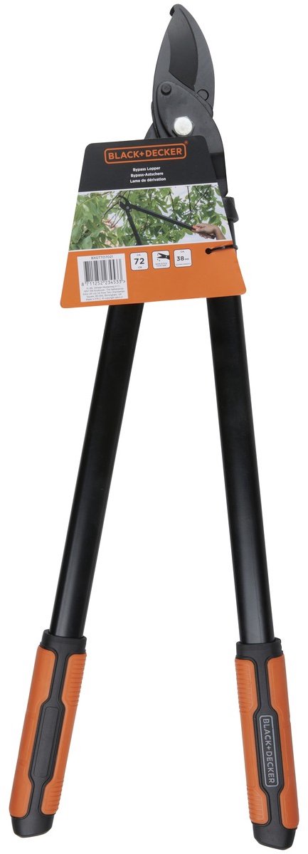 BLACK+DECKER Takkenschaar - Snijcapaciteit 38MM - Snoeischaar van 72CM - Met Anti-Kleeflaag op Snijbladen - Zwart/Oranje van BLACK+DECKER — afbeelding 5