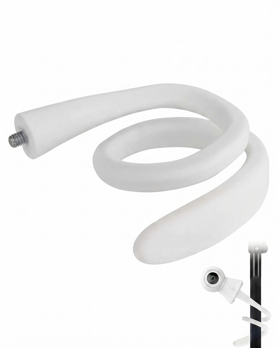 BTACGWP Babyfoon-houder, 1 stuk, wit, flexibele slangenarm-siliconen met 1/4 inch schroefdraad, compatibel, antislip - ShopVlot