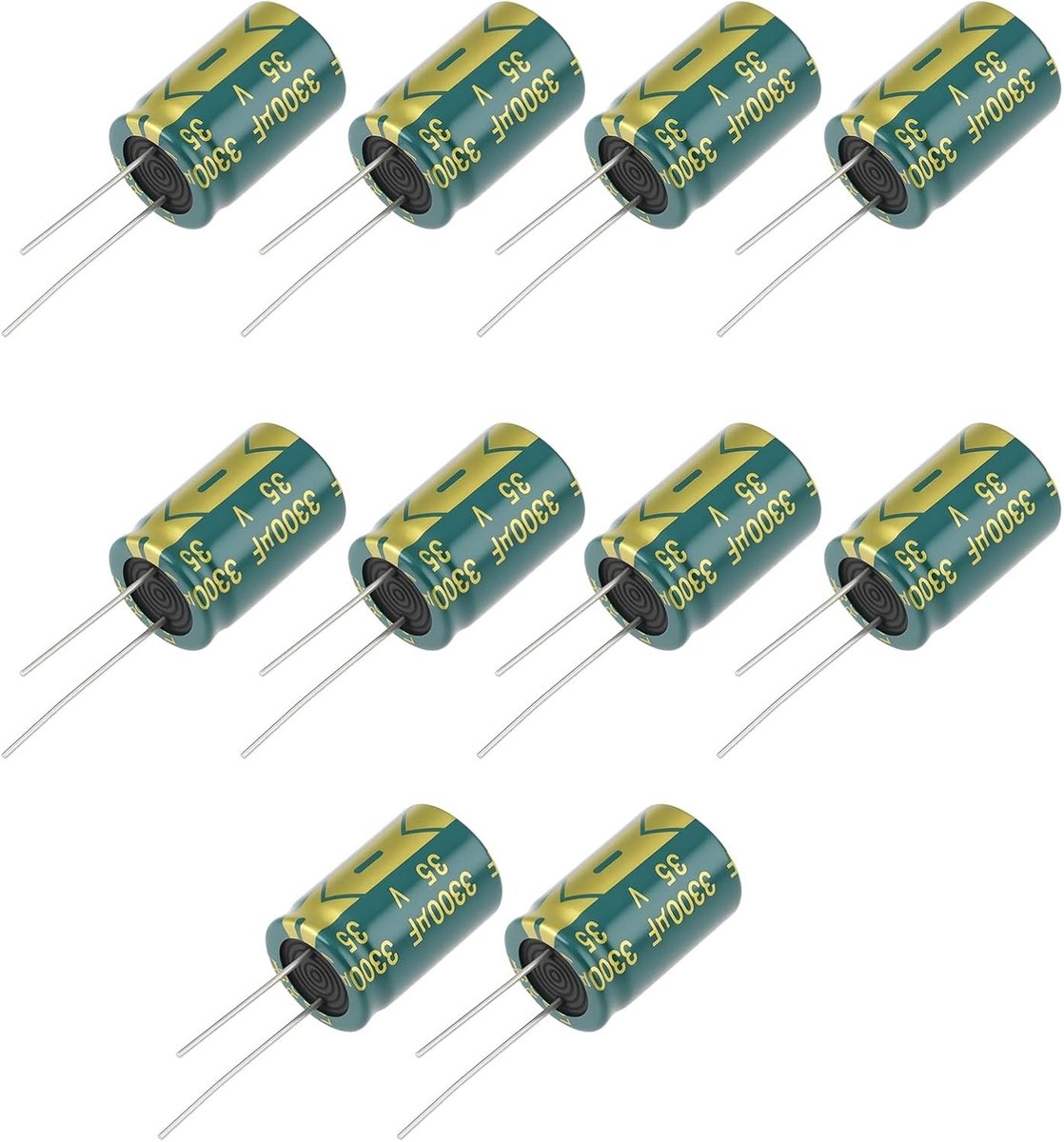 10 Stuks 3300uF 35V 105℃ Lage ESR Radiale Elektrolytische Condensatoren voor Elektronische Circuitreparatie en Verbetering van Geluidskwaliteit
