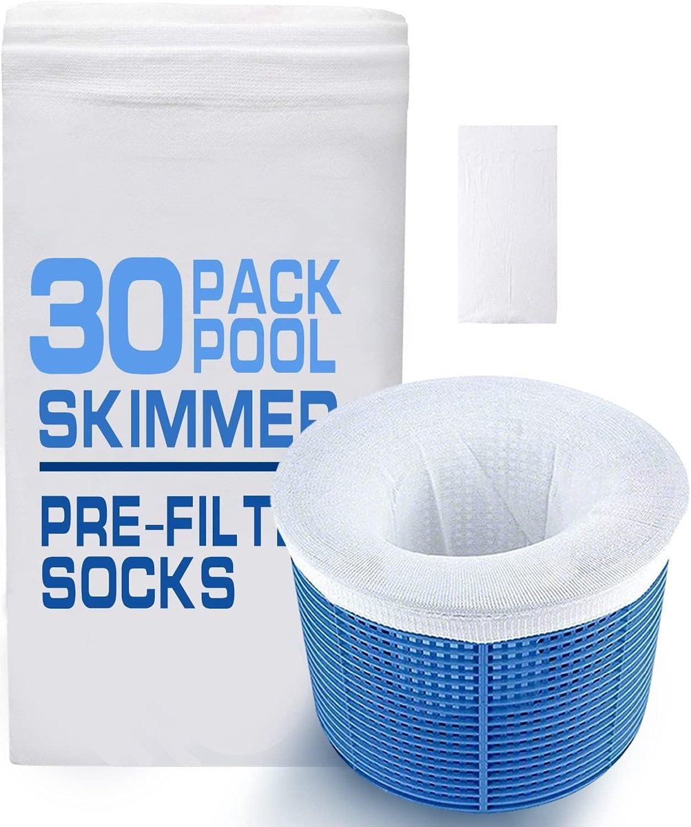 Set van 30 Skimmer Sokken voor Zwembaden - Universele Nylon Netten voor Filter en Basket, Anti-Vervuiling Accessoires voor Efficiënte Waterreiniging