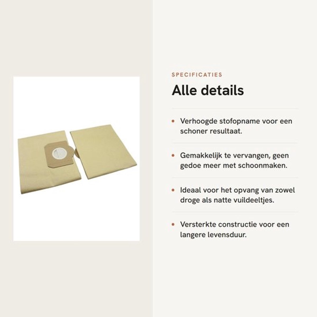 Dailygoods- Filterzakken 6-pack - Compatibel met Karcher Wd3/Wd3P