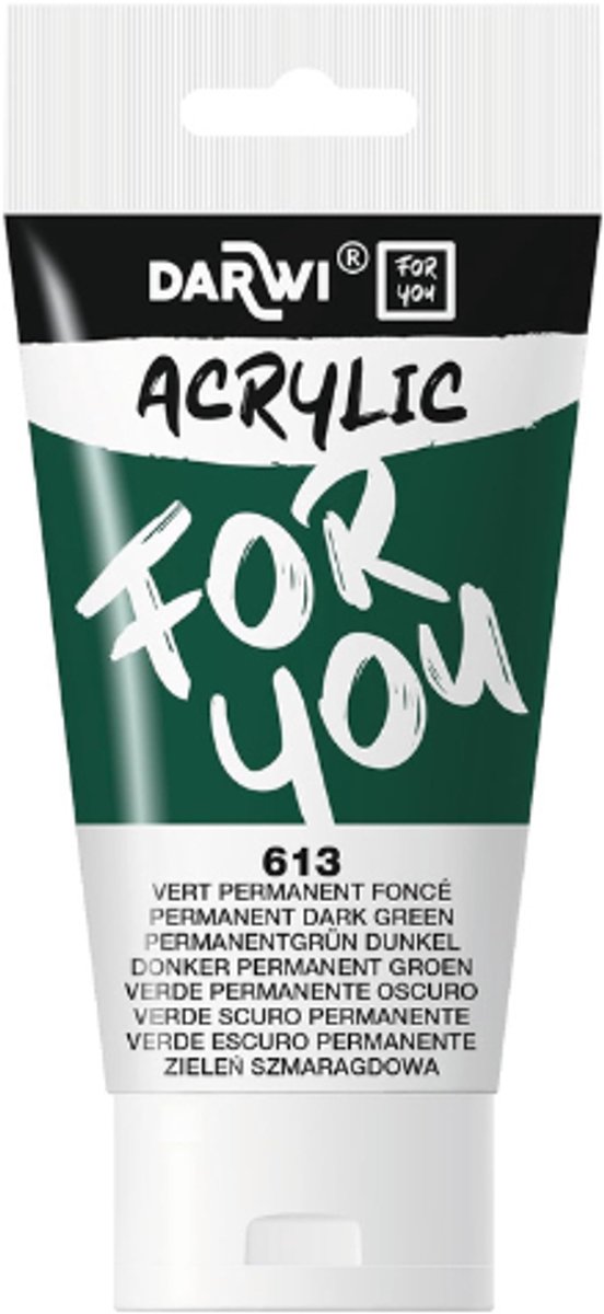 Darwi For You acrylverf 75 ml in tube donker permanentgroen