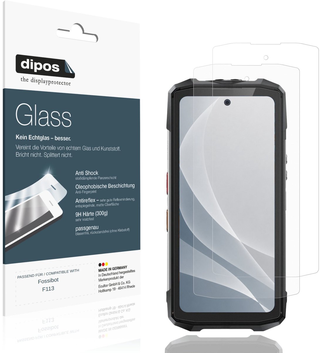 dipos – 2x Matte Pantserfolie geschikt voor Fossibot F113 | 9H Screenprotector