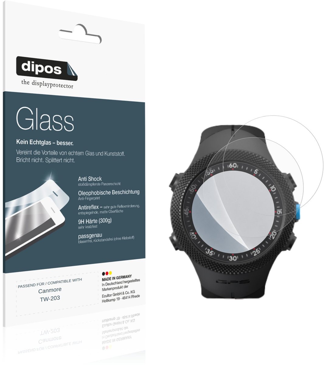 dipos – 2x Matte Pantserfolie geschikt voor Canmore TW-203 | 9H Screenprotector