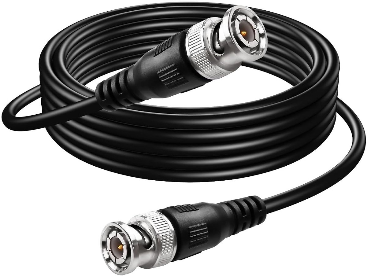 Coaxkabel 75 Ohm voor Video Bewaking, Ultra Low Loss BNC Male naar BNC Male Verlengkabel 5m voor Beveiligingscamera's