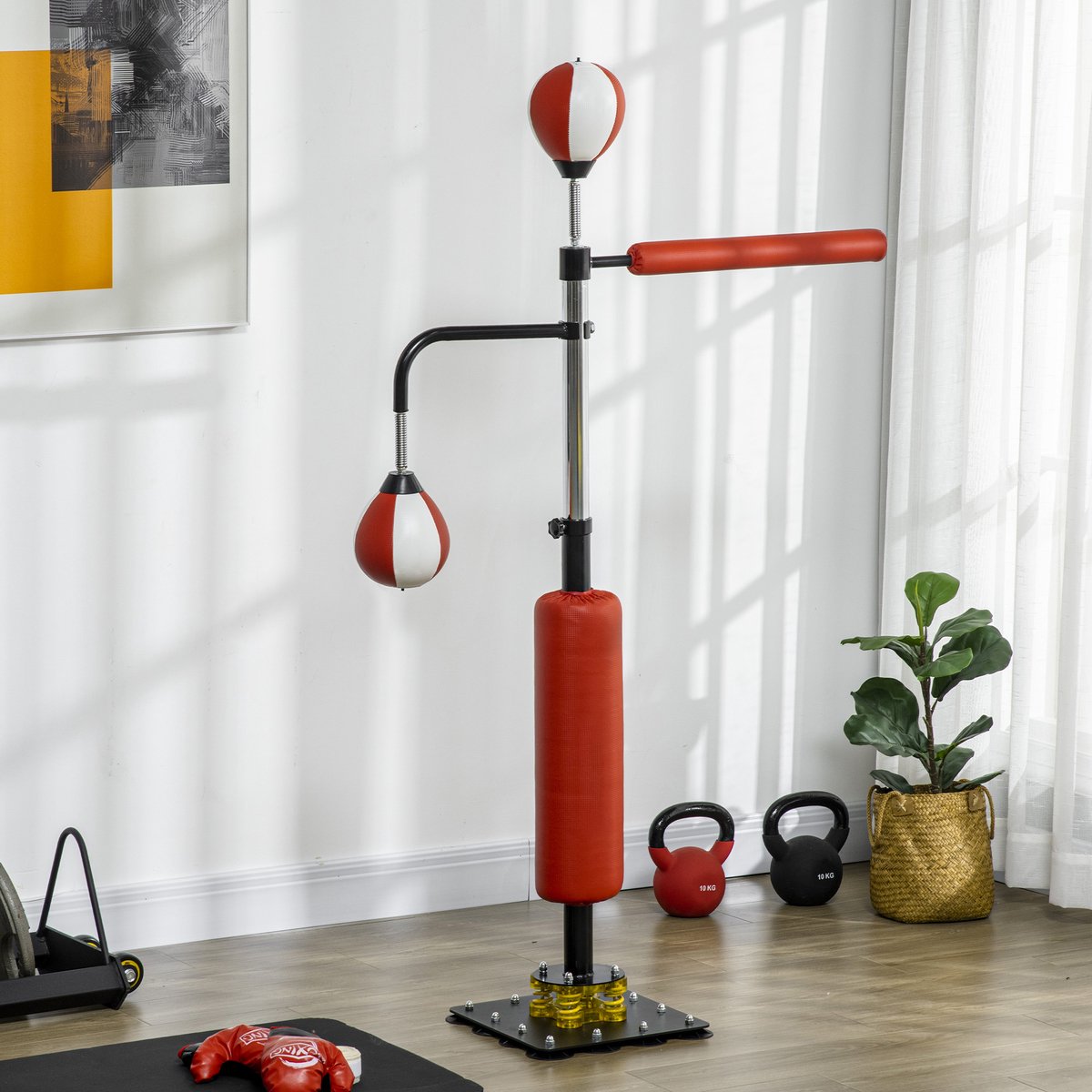 MODFU-Standbox-Hoogteverstelbaar-2 Speedballs-Reflexstang-Kunstleer-Zwart