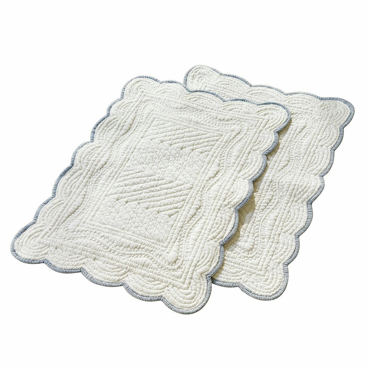 LOBERON Placemat set van 2 Fontienne wit/blauw