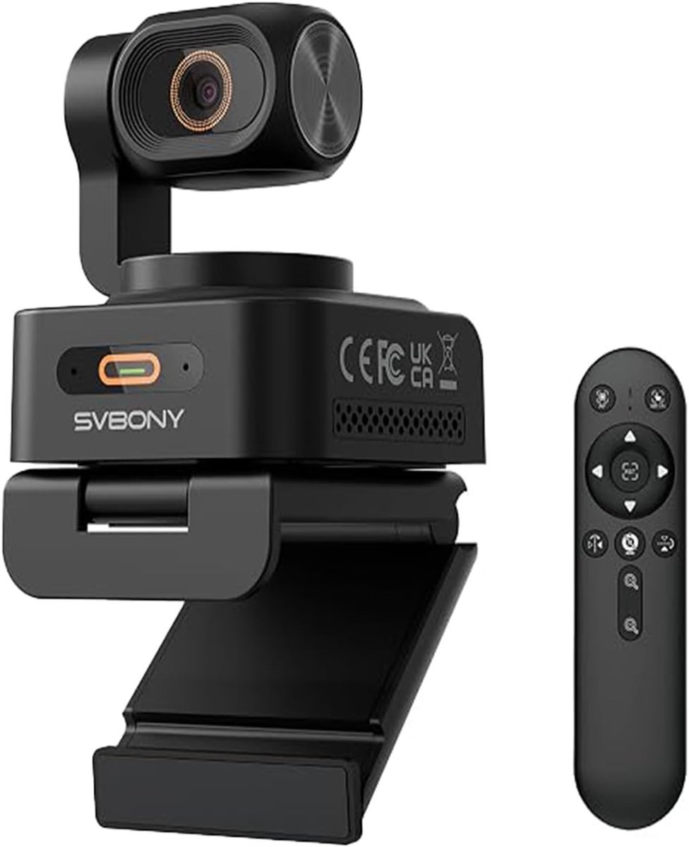 4K PTZ Webcam met Afstandsbediening, Streaming Camera met 6X Zoom voor PC en Videoconferenties