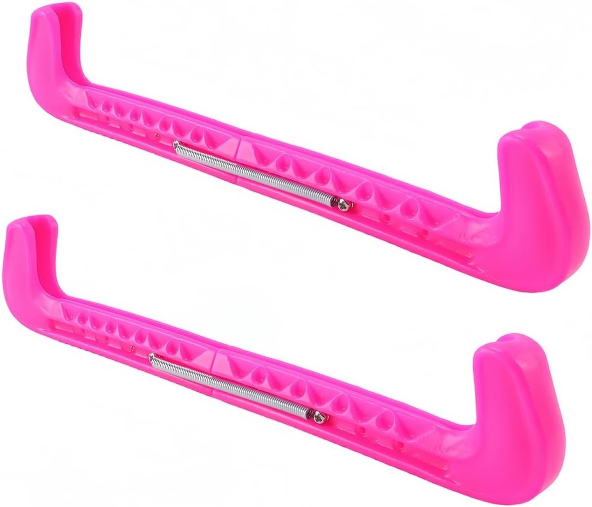 Stretchy roze schaatsbeschermers voor figuurschaatsen en ijshockeyschaatsen - Universele harde bladcovers met 2 secties, ideaal voor bescherming en duurzaamheid
