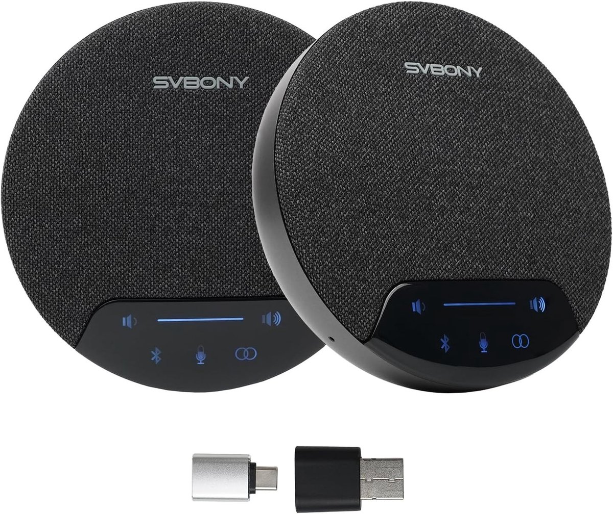 Dual Speakerphone voor Vergaderkamers van 10-20 Personen - Heldere Geluidskwaliteit, Draadloze Verbinding, Eenvoudige Installatie