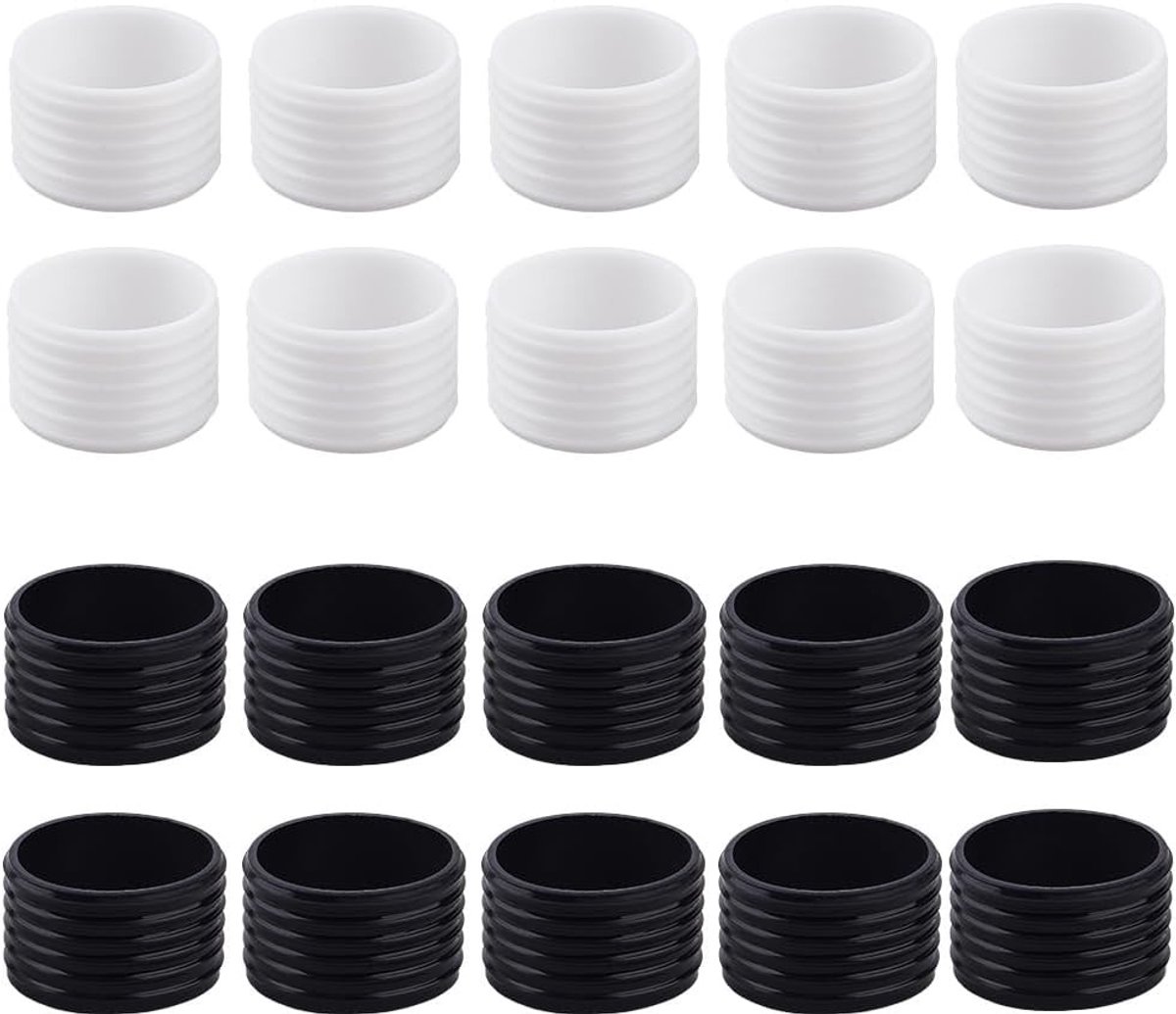 20 Stuks Tennisracket Gripringen in 2 Kleuren - 30mm Siliconen Gripringen voor Badminton, Racketbal en Baseball Rackets met Antislipfunctie