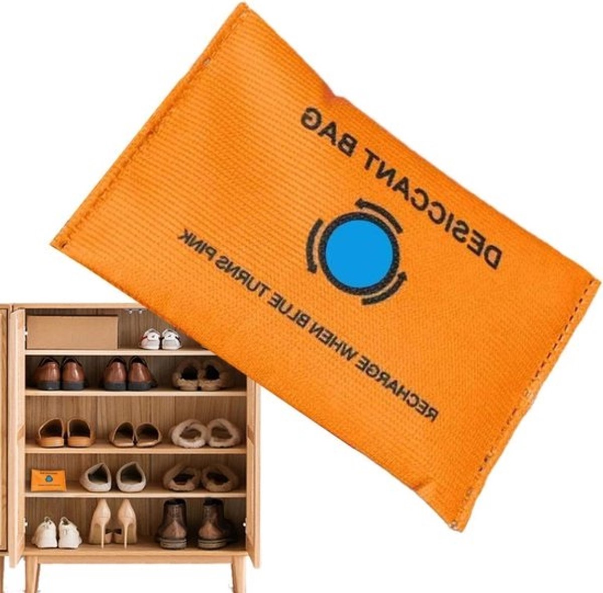 Auto Luchtontvochtiger - Vochtabsorbeer Tas - Frisse Auto Lucht - Herbruikbare Silicagel - 100g - Oranje