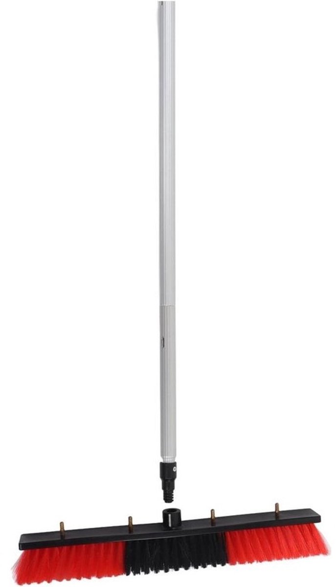 Telescopische Raamwisser - Raamtrekker met steel - Ramen Schoonmaken - Wateraangedreven borstel - 4 m stang - Grijs