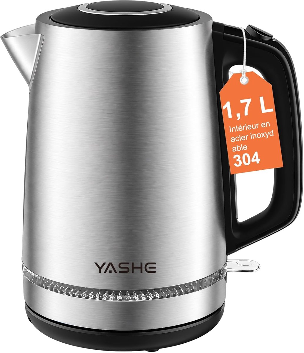 YASHE waterkoker - 1,7 L - 2200 W - rvs