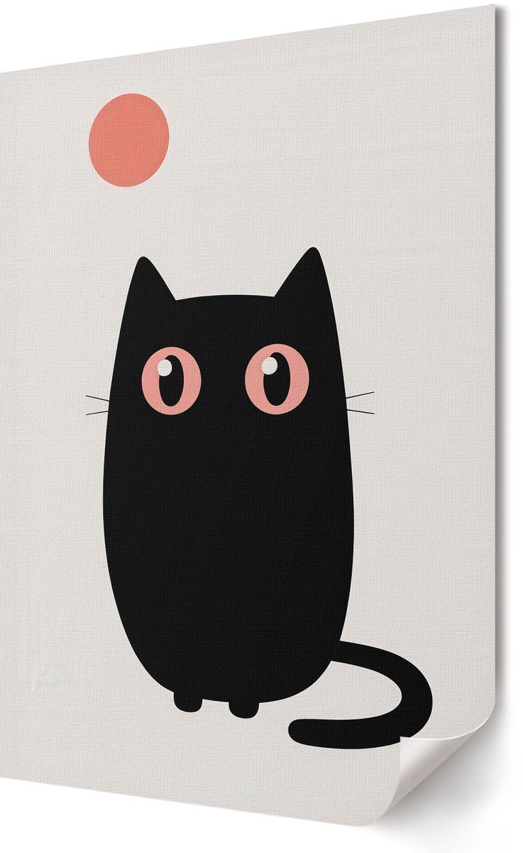 Coloray Polycanvas Wandposter - Oosterse Harmonie, Roze - A2 - Wit Motief - Rechthoek - Muurdecoratie - Slaapkamer - Klassiek