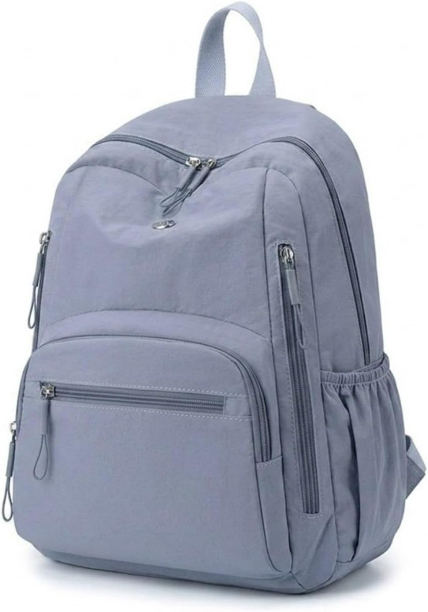 Lichte Damesrugzak – Rugzak Dames – 0,29 kg – Laptoprugzak tot 14 Inch – Nylon – Spatwaterbestendig – Meerdere Vakken – Voor School, Werk, Winkelen en Reizen – Blauw – 1 Stuk