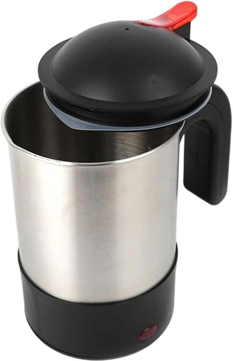 Auto Waterkoker - Reis Waterkoker - Onderweg Drankjes Maken - Automatische Uitschakeling - 18L x 15W x 12H cm - Zilver