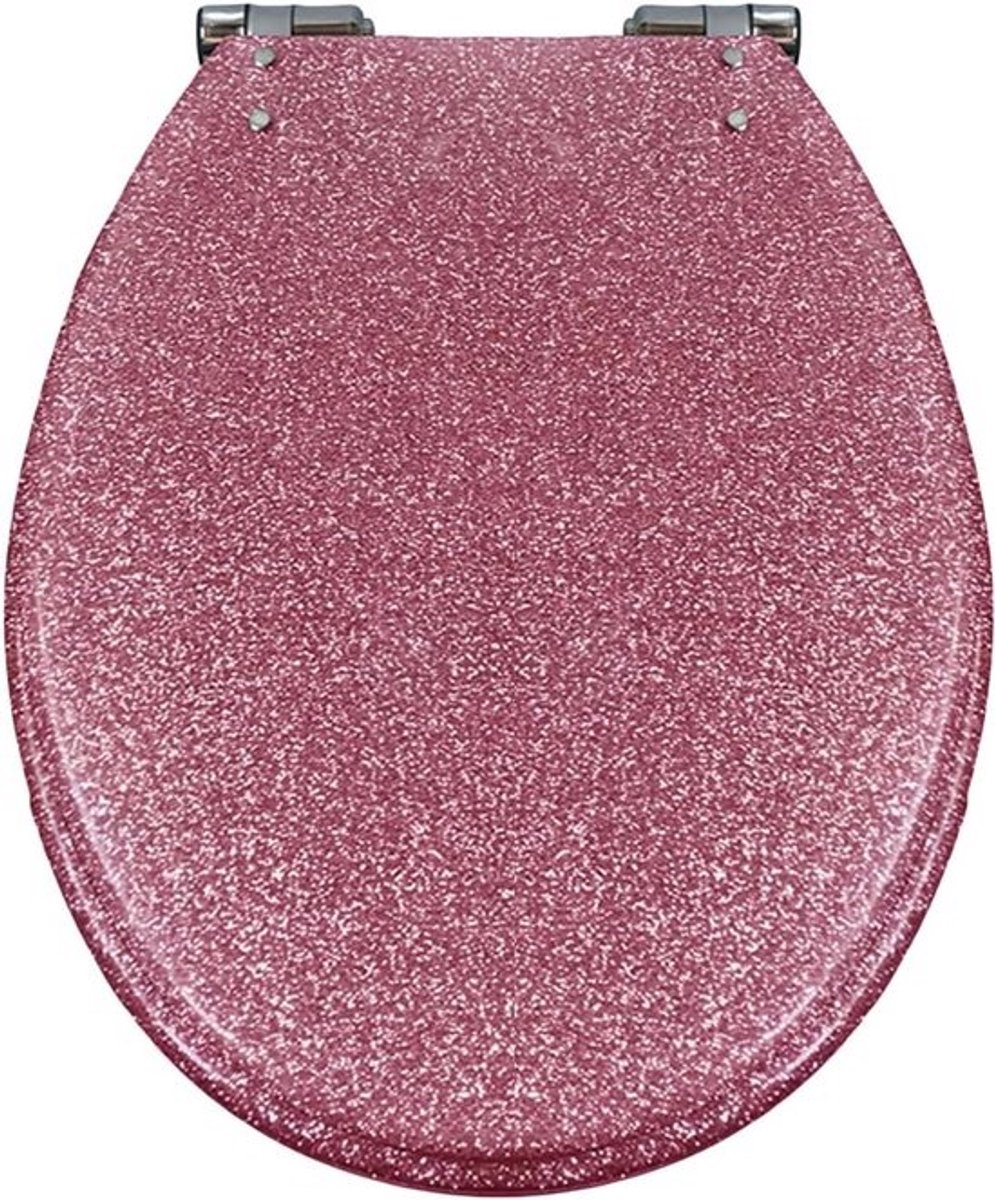 WC-bril met Softclose - Toiletbril Deksel - Hygiënisch Gebruik - Fix-Clip Technologie - 36 x 42 cm - Roze