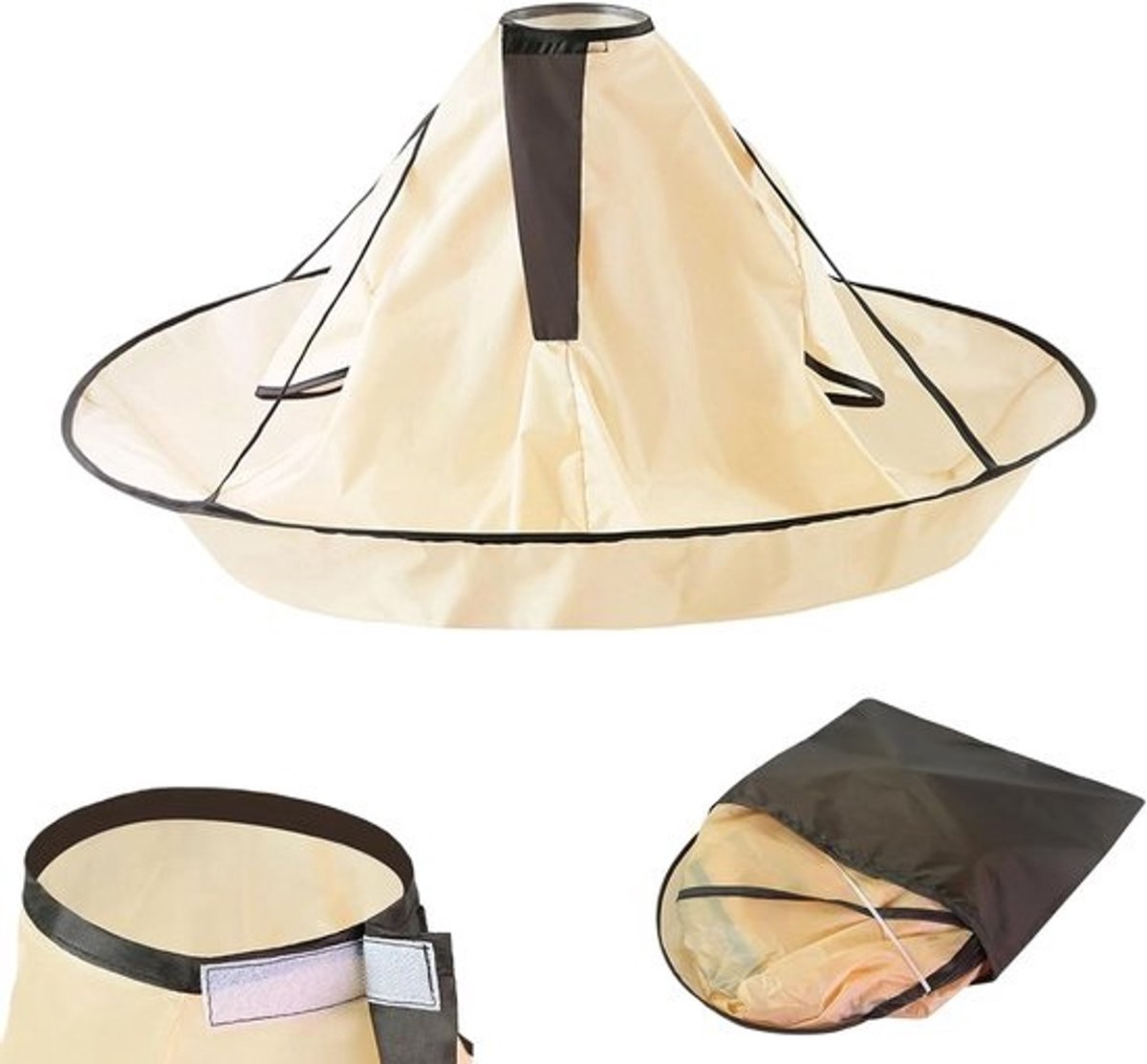 Haarknipcape Paraplu - Kapperscape Herbruikbaar - Thuis Knippen - Opvouwbaar Ademend - 90 Cm Diameter