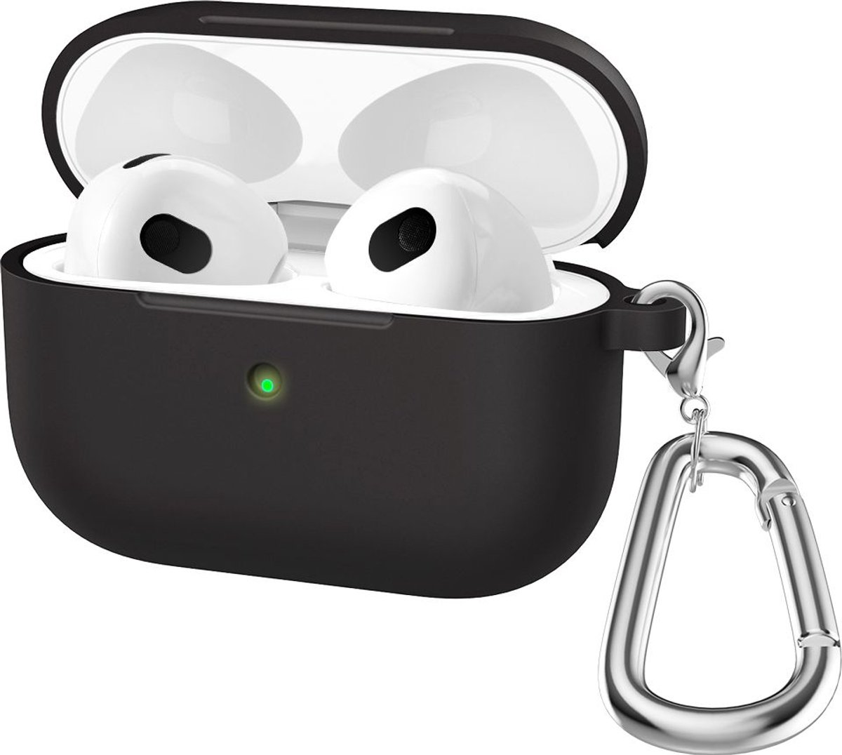 Mobigear Hoesje geschikt voor Apple AirPods 3 Hoesje Flexibel Siliconen | Mobigear Classic - Zwart