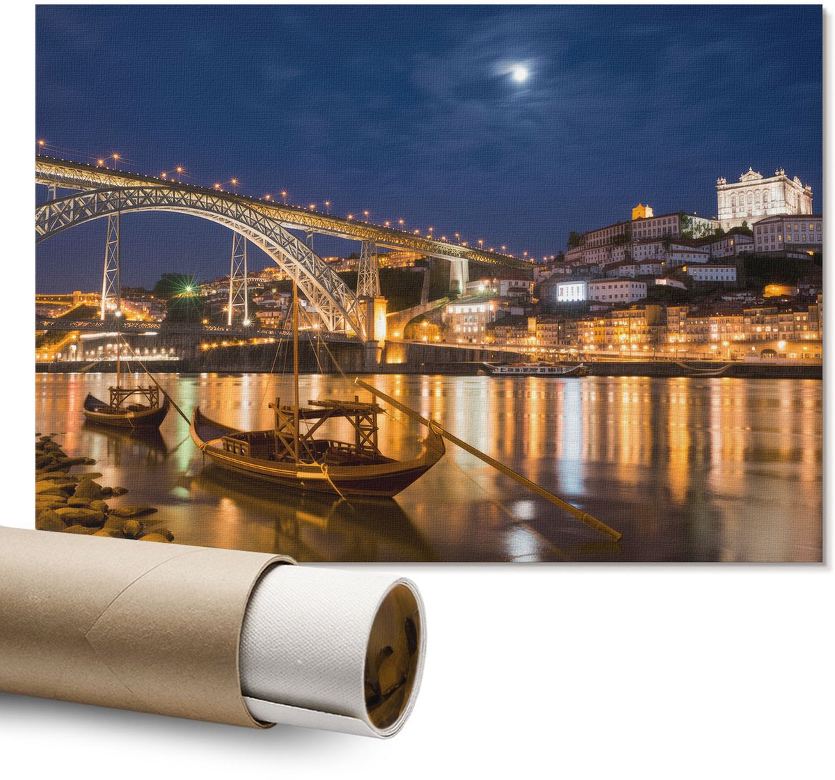 Coloray Canvas Poster Polycanvas - Blauwe Deur, Fotografie - A1 - Blauw Patroon - Rechthoek - Decoratieve poster - Kantoor - Klassiek