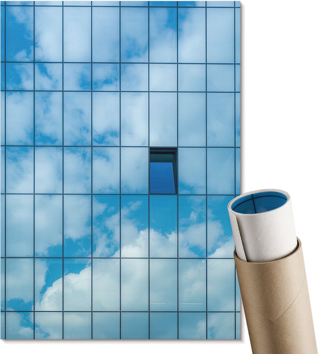 Coloray Polycanvas Wandposter - Roodborstje Op Een Tak, Schilderen - A3 - Marine Design - Rechthoek - Muurkunst - Woonkamer, Slaapkamer, Kantoor - Klassiek
