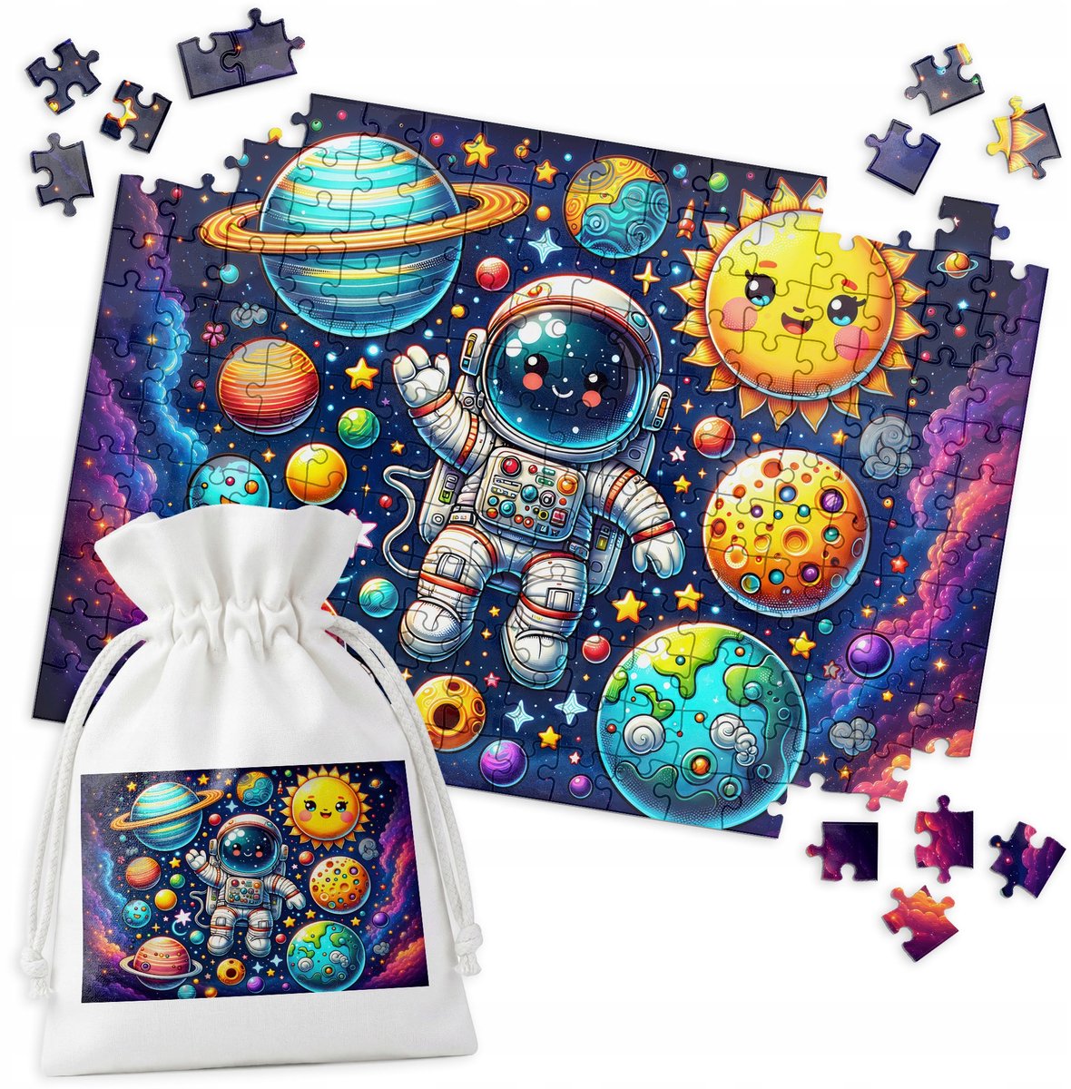 Ruimtepuzzel Astronaut, Planeten & Sterren - 192 Stukjes
