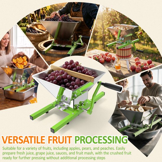 Froadp 30L Handmatige Fruitpers & 7L Fruitmolen - Handmatige fruitpersset - voor vers fruit, familiebijeenkomsten,Wijnmaken van froadp — afbeelding 3