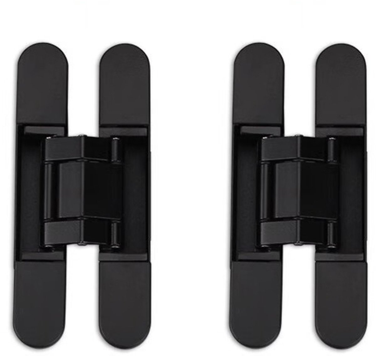 2-pack verborgen onzichtbare deurscharnieren zwart - 2 scharnieren dragen 40KG - 150x25 3D verstelbaar verborgen scharnier voor houten deuren Black