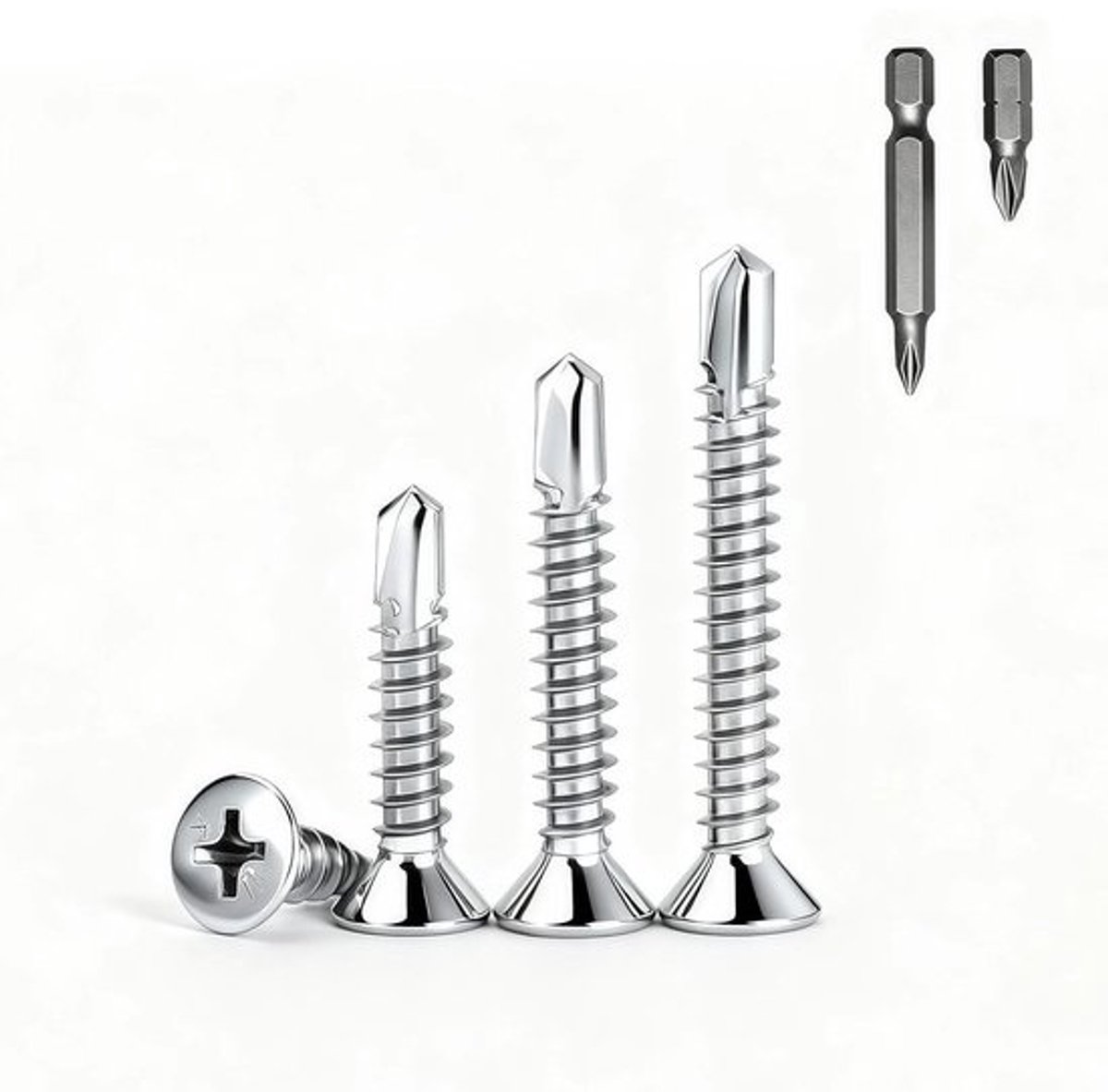 Boorschroeven Set - Zelfborende Schroeven - Metaal Bevestigen - Roestvrij Staal - M4.8 x 32 mm - Zilverkleurig