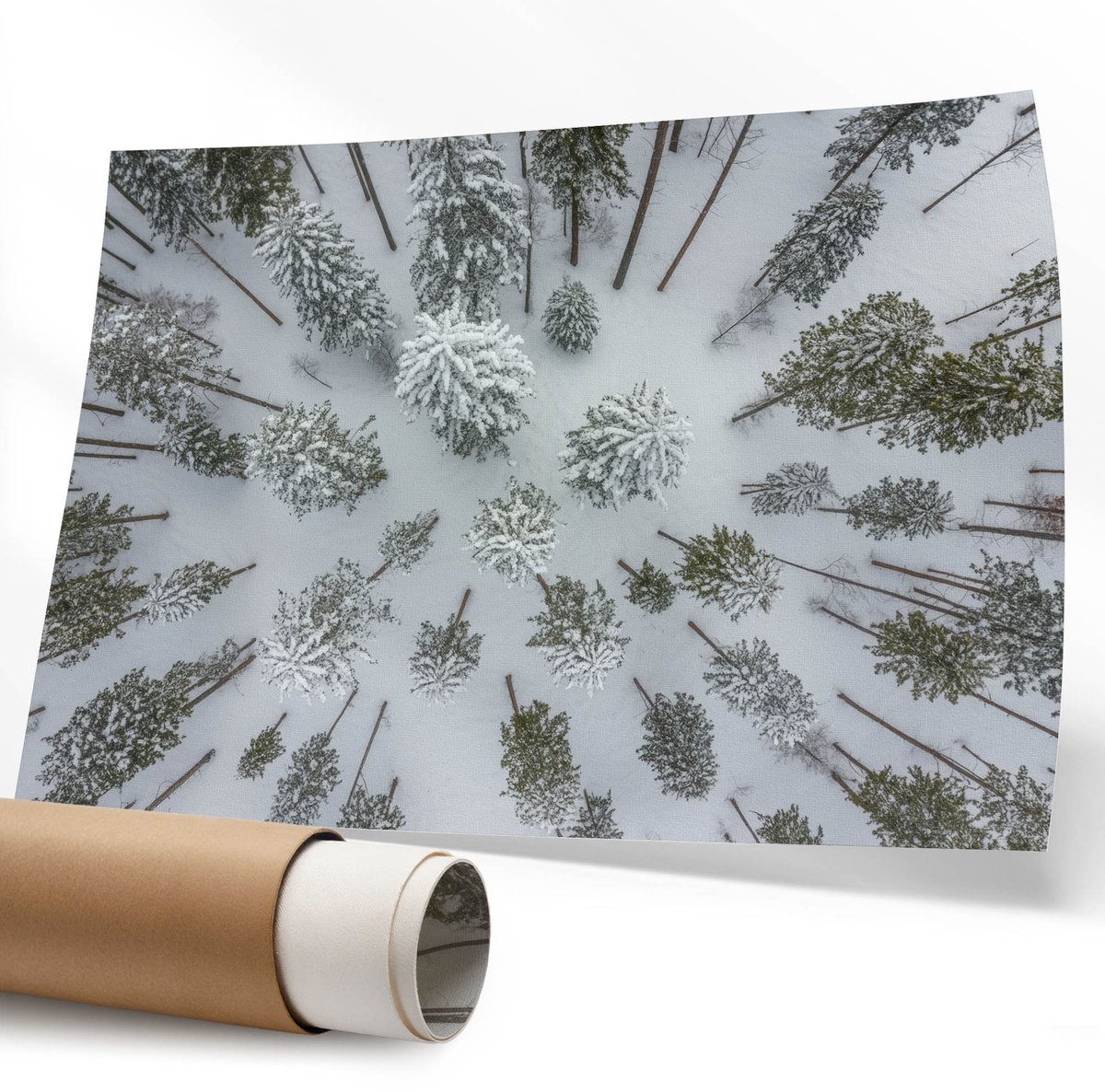 Coloray Polycanvas Wandposter - Groene Heuvels, Waterverf - 594 x 840 mm - Groen Poster - Rechthoek - Interieurdecoratie - Kantoor - Rustiek