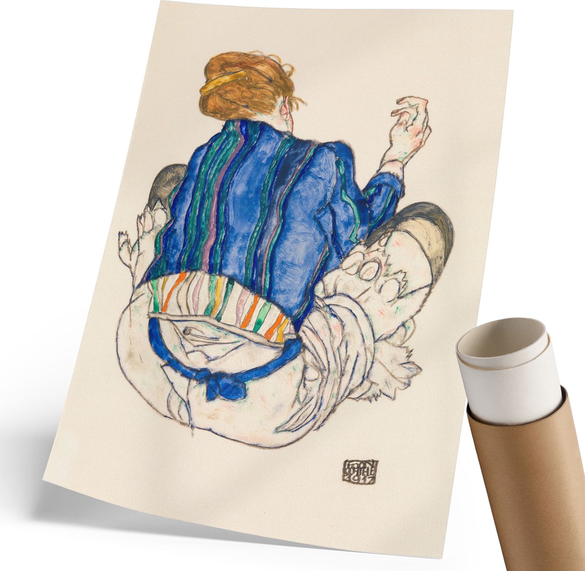 Coloray Polycanvas Wandposter - Het Mysterie Van Een Vrouw, Fotografie - 594 x 840 mm - Paars Poster - Rechthoek - Interieurdecoratie - Kantoor - Expressief