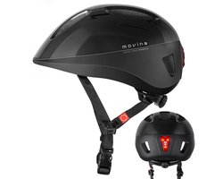 Movino Eclipse - S - Grafiet - Fietshelm met Geïntegreerd LED Achterlicht – Lichtgewicht 230g – In-Mold & EPS - Fiets Skeelers Step