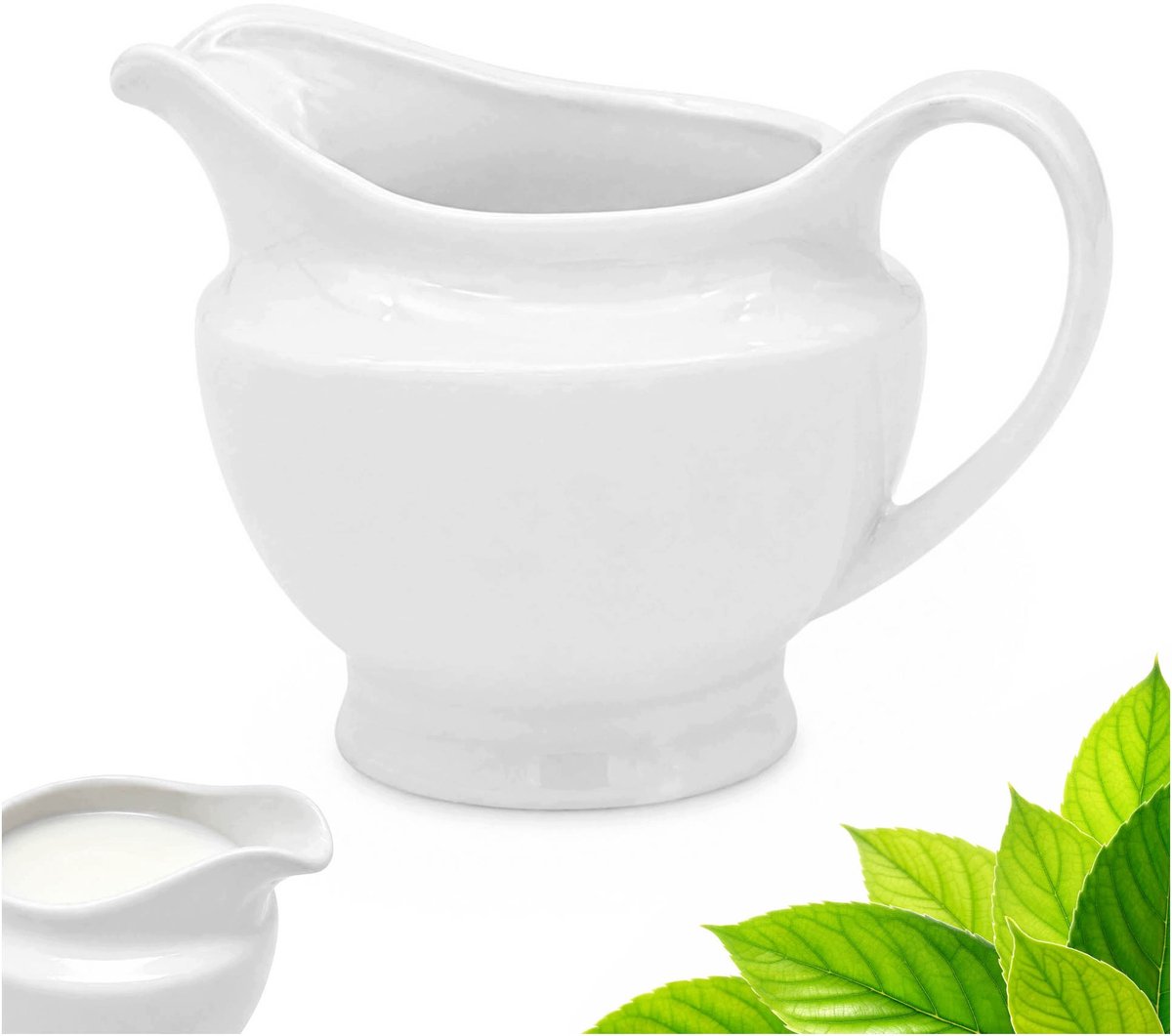 Elegante Keramische Melkkan 200ml - Wit