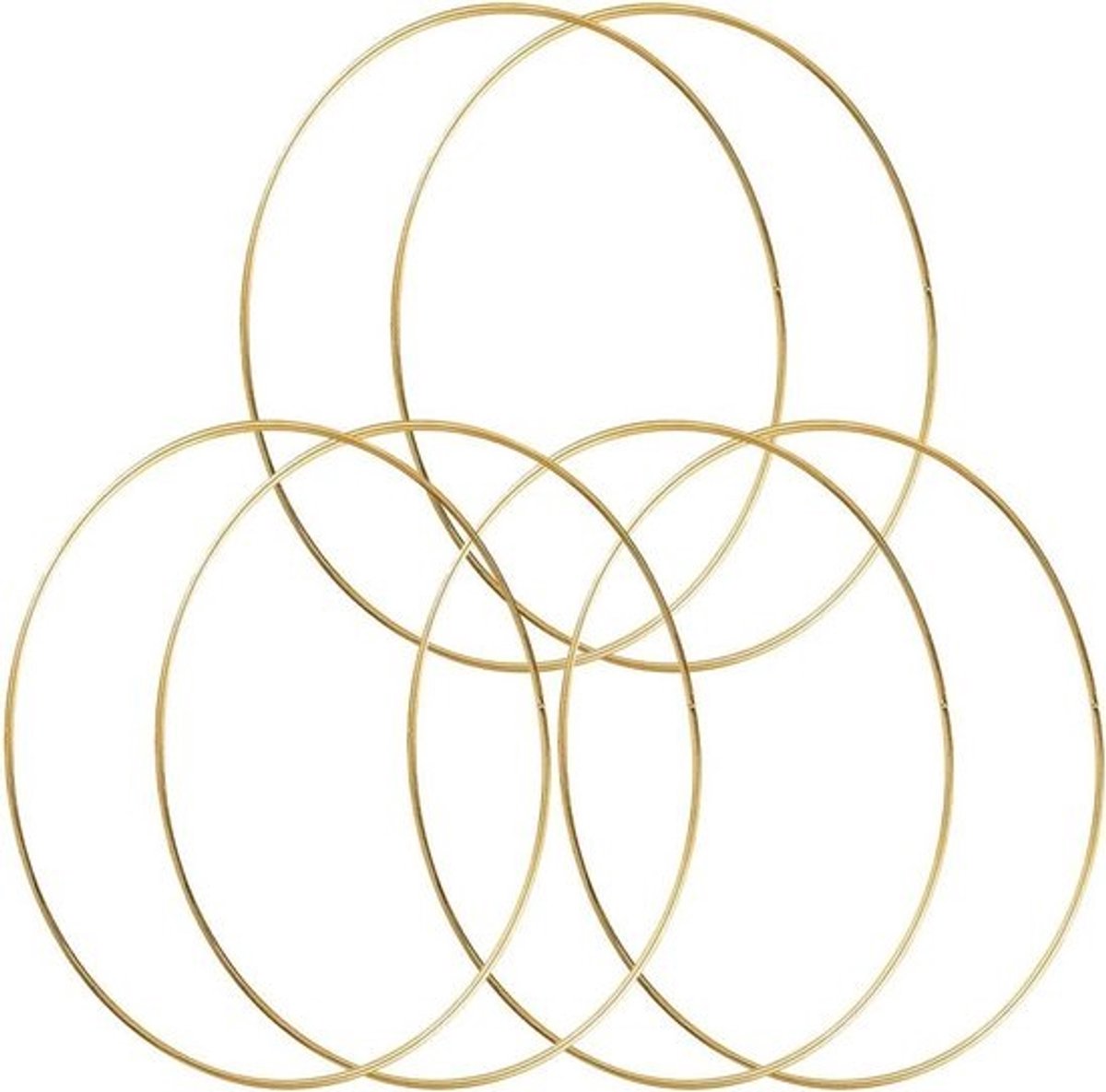 Metalen Hoops - Ambachtelijke Ringen Krans - Dromenvanger Maken - Stevig Metaal Glad Oppervlak - 35 cm diameter - Goud