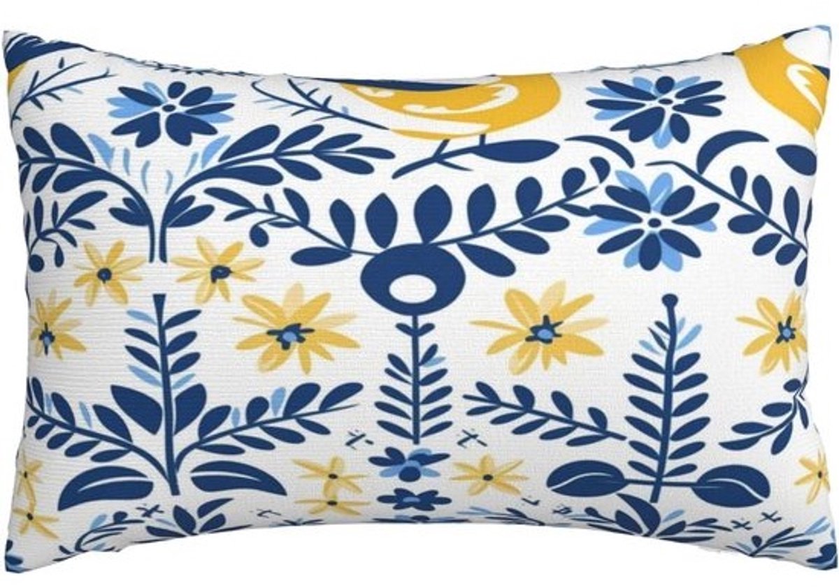 Decoratieve Kussenslopen - Kussenhoezen Bank - Interieur Verfraaien - Dubbelzijdig Printontwerp - 40x70 cm - Marineblauw