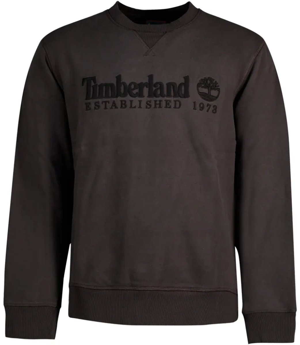Timberland Established 1973 Embroidered Logo Crew Hoodie L Man Zwart