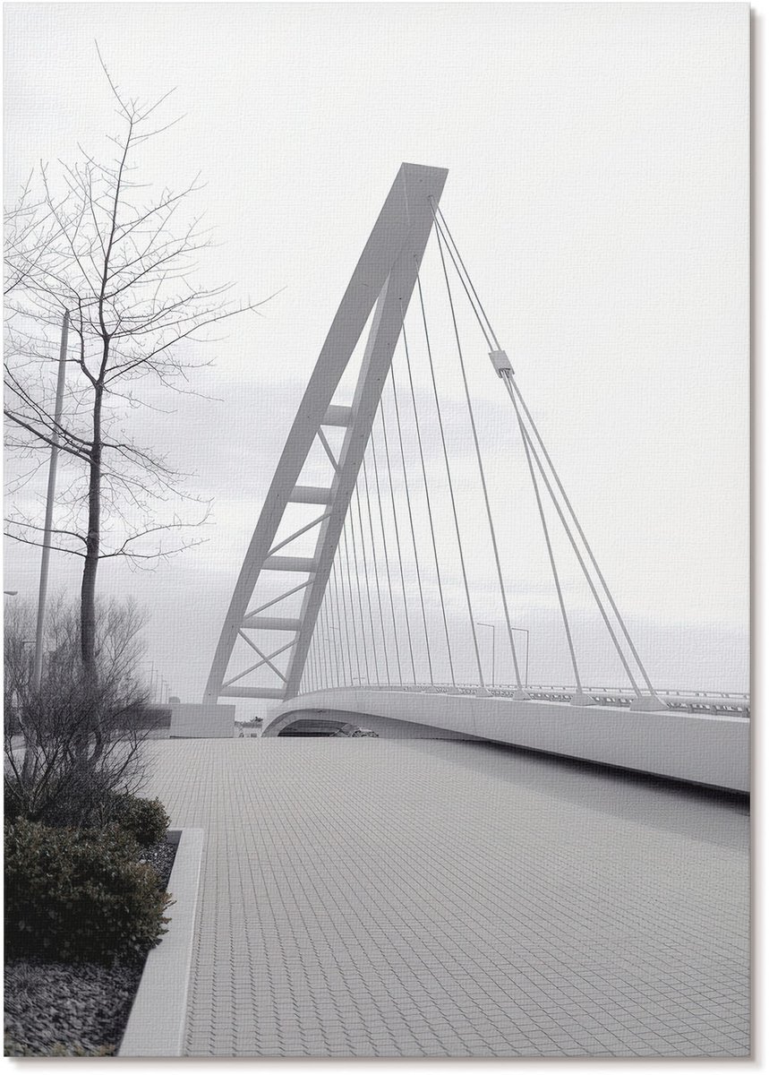 Tulup Polycanvas Poster - Westbrug, Oranje - A4 - Grijs Wandposter - Rechthoek - Muurdecoratie - Woonkamer - Modern