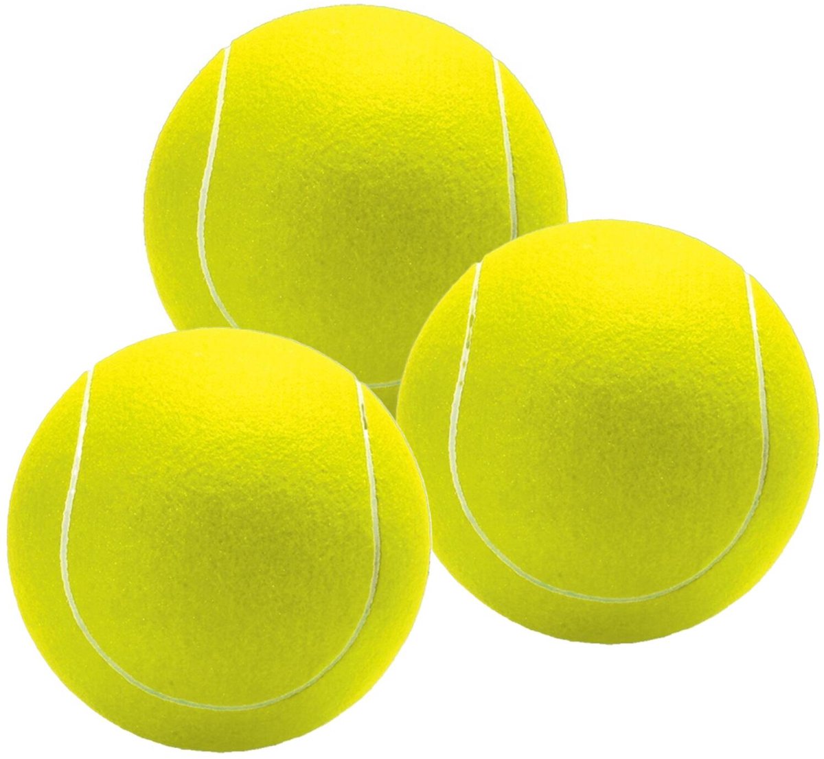 Mega tennisbal XL - 3x - geel - 13 cm - grote tennisballen - speelgoed/sportartikelen - Buitenspeelgoed/sportief speelgoed - Tennissen