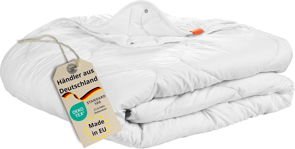 4-seizoenen dekbed van microvezel, 140 x 200 cm, wit