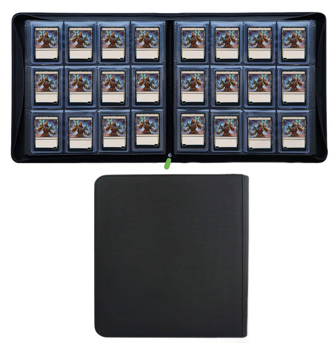 Currero Toploader Binder - Verzamelmap Kaarten - Geschikt voor Pokemon - 4 Pocket - 9 Pocket - 12 Pocket - Trading Card Map - Toploadermap - Zwart - 384 Kaarten
